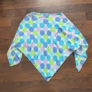 Charlotte Boho Polka Dot Poncho Top Pastel Blue Green Purple One Size Fits Most